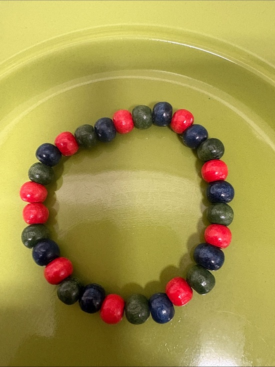 Other - Red, Blue and Green Beaded Stretch Bracelet